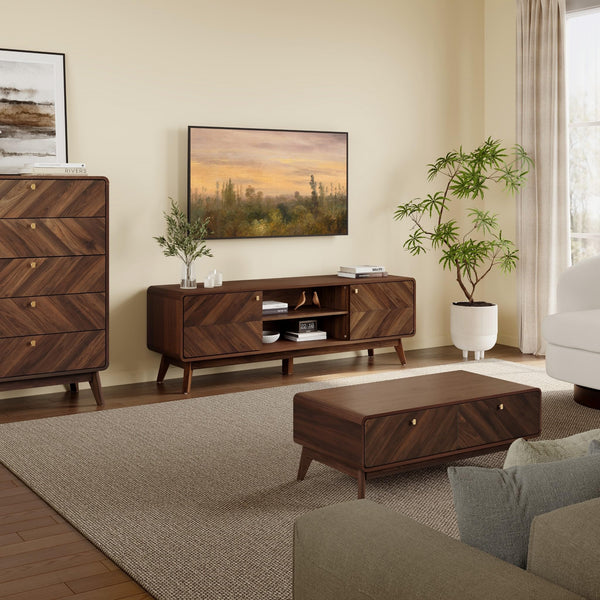63" Mid-Century Modern TV Stand with Storage