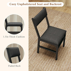 7-Piece Extendable Dining Table Set with 6 Upholstered Chairs