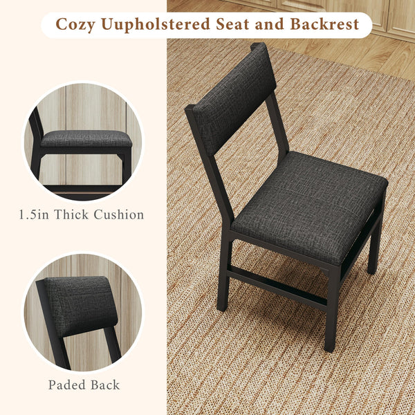 7-Piece Extendable Dining Table Set with 6 Upholstered Chairs
