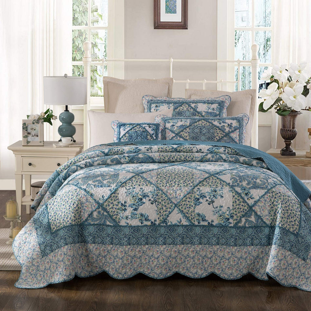 Cotton Patchwork Floral Paisley Lightweight Quilt Set