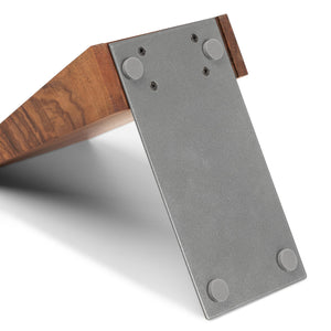 Handmade Wooden Bookends with Metal Base