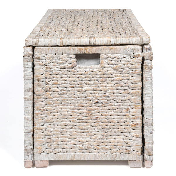 Woven Water Hyacinth Storage Trunk with Lid