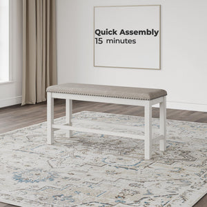 Counter Height Dining Bench with Cushioned Seat