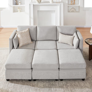Modular Sectional Sleeper Sofa with Storage