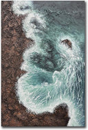 24x36" Hand-Painted 3D Texture Abstract Sea Wave Oil Painting – Modern Minimalist Canvas Wall Art