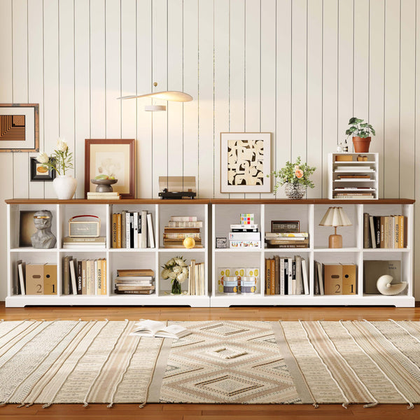 8-Cube Storage Organizer with Farmhouse Bookshelf