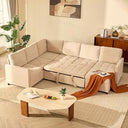 Modular Sectional Sleeper Sofa with Pull-Out Bed & Storage | Chenille | 107"