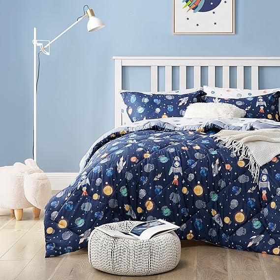 Kids Dinosaur Bedding Set — 5-Piece Comforter Set with Sheets