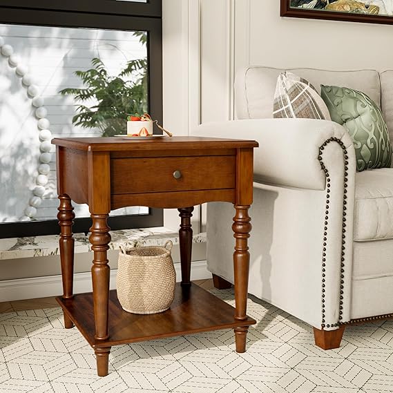 Living Room Coffee Table and End Table Set with Storage Drawers