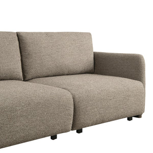 Convertible Sleeper Sofa Queen Size – Boucle Fabric, Wood Legs