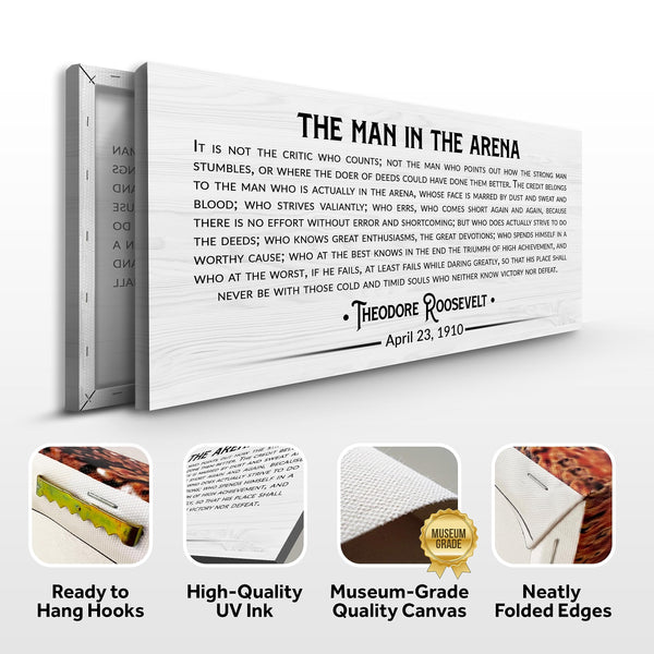 Man in the Arena Canvas Wall Art – Motivational Office & Home Decor