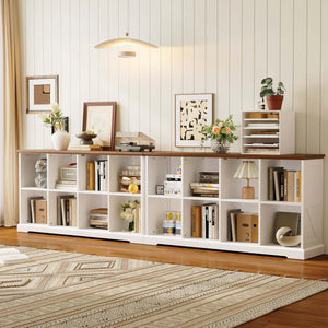 8-Cube Storage Organizer with Farmhouse Bookshelf