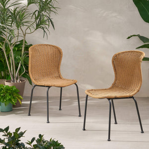 Outdoor Wicker Dining Chairs Set of 2