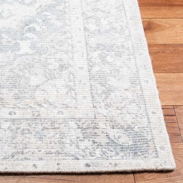 Vintage Distressed Runner Rug 2'3" x 9' – Grey & Ivory