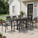 Expandable Aluminum Outdoor Dining Table – 53" to 106", Seats 6–10