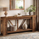 70.9" Farmhouse Console Table with Storage Shelf