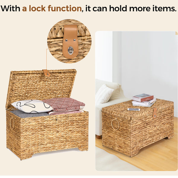Water Hyacinth Storage Basket with Lid