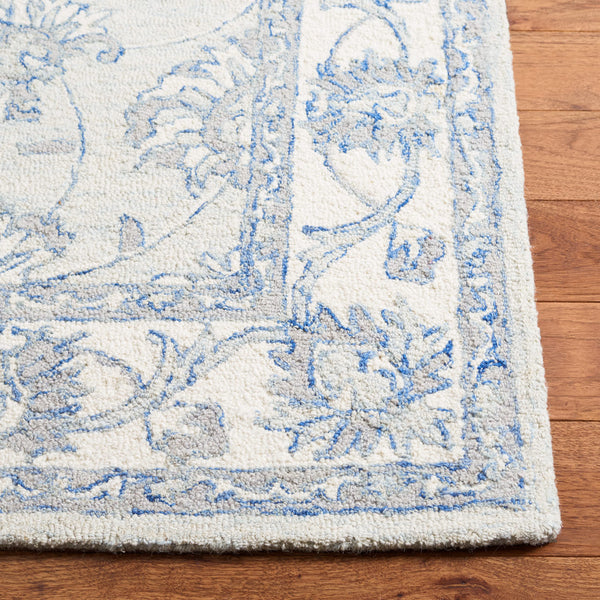 Hand-Tufted Wool Area Rug 9x12 Transitional Trellis Medallion