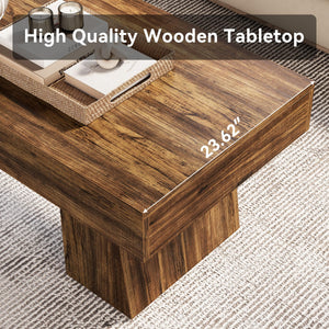 Farmhouse Coffee Table, 47 Inch Rectangular Wood Accent Table