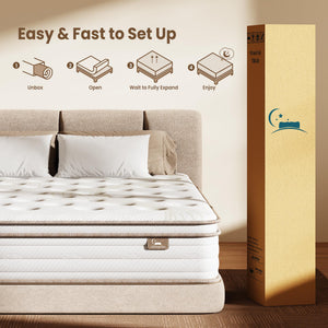 Twin 12-Inch Hybrid Mattress – Medium Firm, Zoned Pocket Coil & Gel Memory Foam