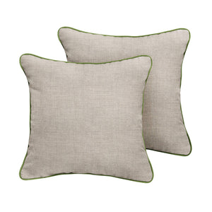 Outdoor Square Corded Throw Pillows 24" x 24" Cast Silver Set of 2