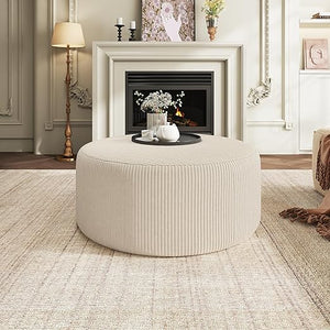 Round Upholstered Ottoman Foot Stool