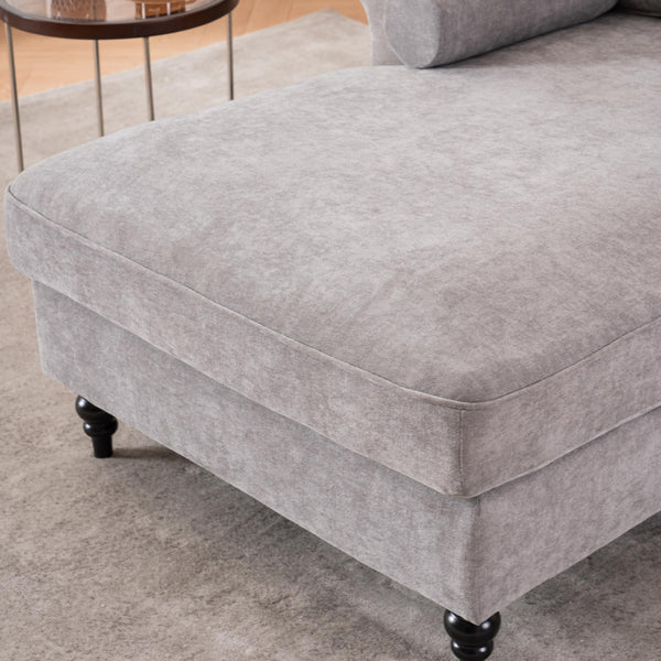 Chenille Recliner Sofa Chair with Curved Armrests & Pocket Springs
