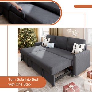 L-Shaped Convertible Sleeper Sofa with Storage