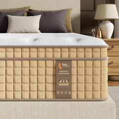 Queen Hybrid Mattress 14 Inch – Pocketed Coil, Cooling Gel, Lumbar Support
