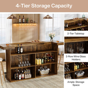 4-Tier Bar Table with Storage Shelves