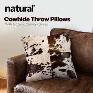 Cowhide Throw Pillows 18x18 – Set of 2 with Poly Insert