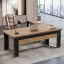 L-Shaped Executive Desk with Mobile File Cabinet and Storage Drawers