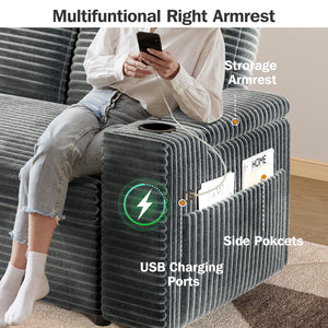 65" Convertible Loveseat Sleeper Sofa with Pull-Out Bed