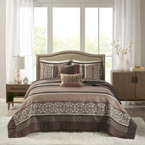 5-Piece Reversible Quilted Bedspread Set – Oversized King & Queen