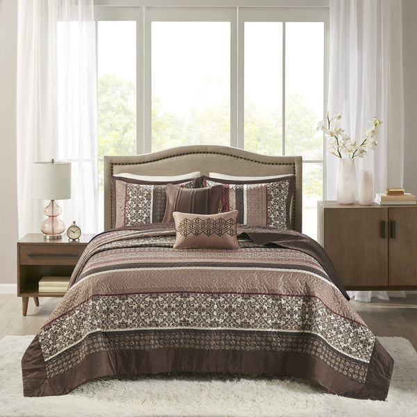 5-Piece Reversible Quilted Bedspread Set – Oversized King & Queen