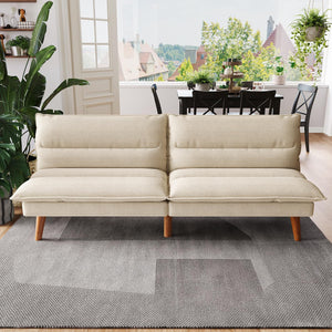 Convertible Corduroy Futon Sofa Bed with Adjustable Backrest