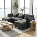 U-Shaped Modular Sectional Sofa – 5-Seat Chenille Cloud Couch with Ottomans