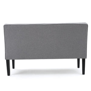 Modern Fabric Loveseat – Grey & Matte Black