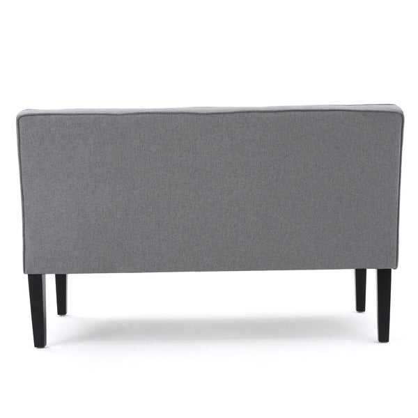 Modern Fabric Loveseat – Grey & Matte Black