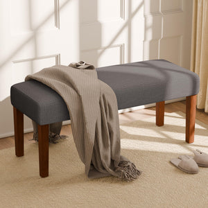 Upholstered Bedroom Bench with Wood Legs