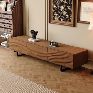 Mid-Century Modern TV Stand for 70-100 Inch TVs with Storage