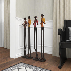 Jazz Band Musician Figurines Set of 4 – Polystone Decorative Statues