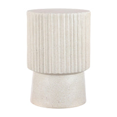 Round Tambour Accent Table – Terrazzo Finish