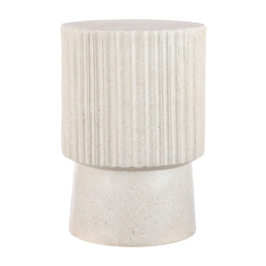 Round Tambour Accent Table – Terrazzo Finish