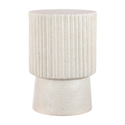 Round Tambour Accent Table – Terrazzo Finish