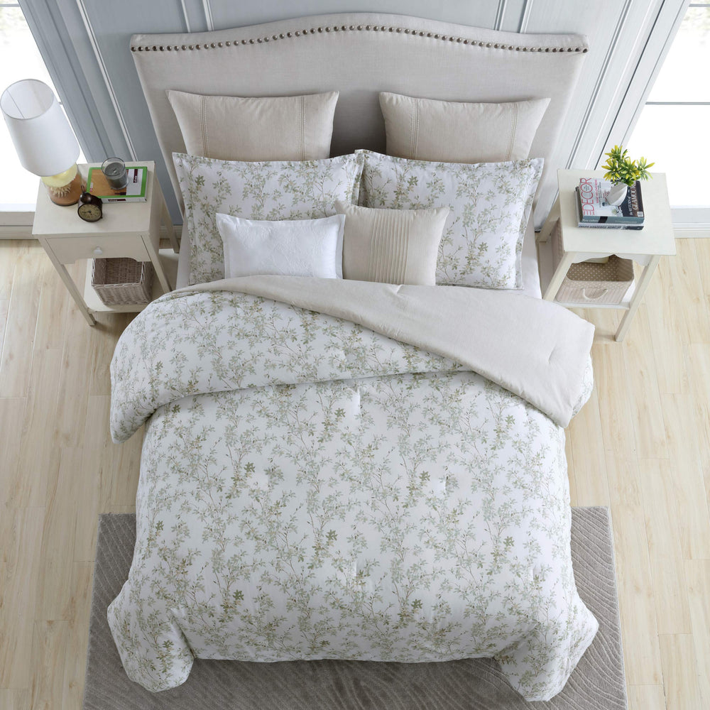 Queen Comforter Set – Cotton Reversible Bedding with Shams & Throw Pillows