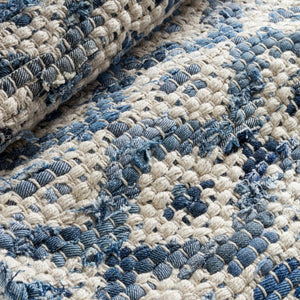 Ivory Geometric Flat Woven Cotton Area Rug