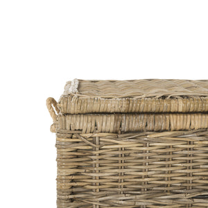 Wicker Storage Trunk with Lid – Collapsible Rattan Chest