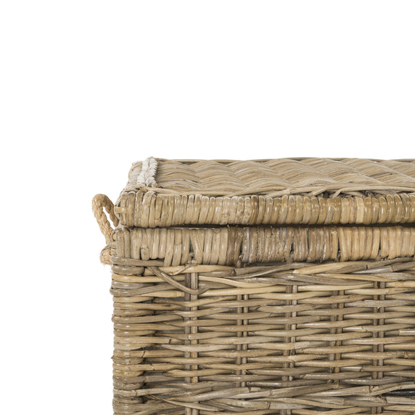 Wicker Storage Trunk with Lid – Collapsible Rattan Chest