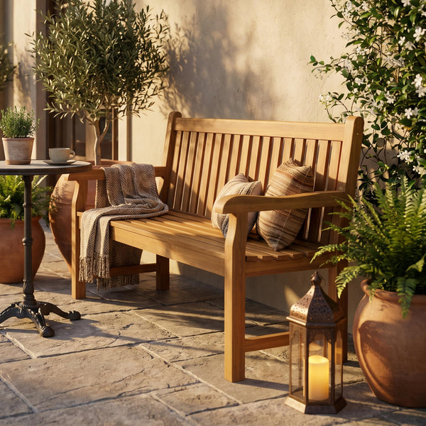 2-Person Teak Outdoor Garden Bench